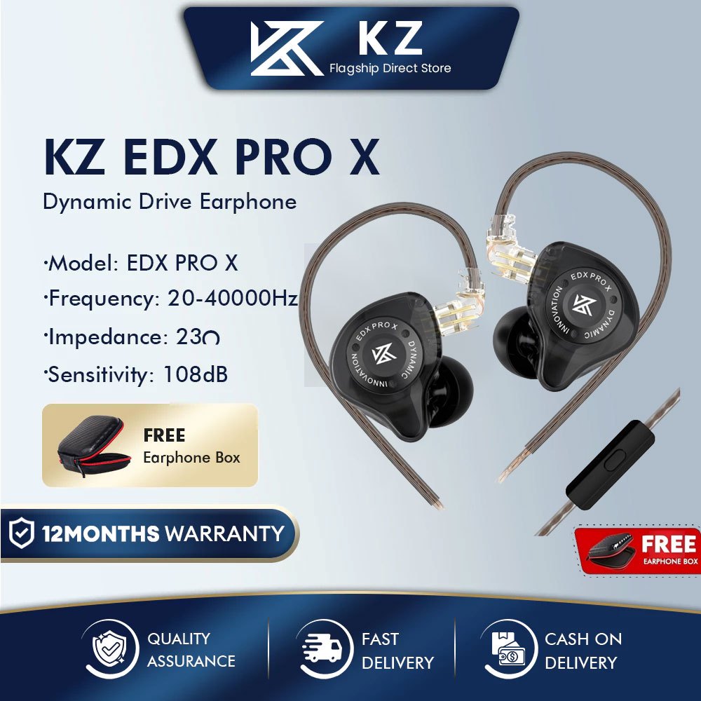 KZ EDX Pro X Dynamic Drivers Earphones Professional high-sensitivity ...