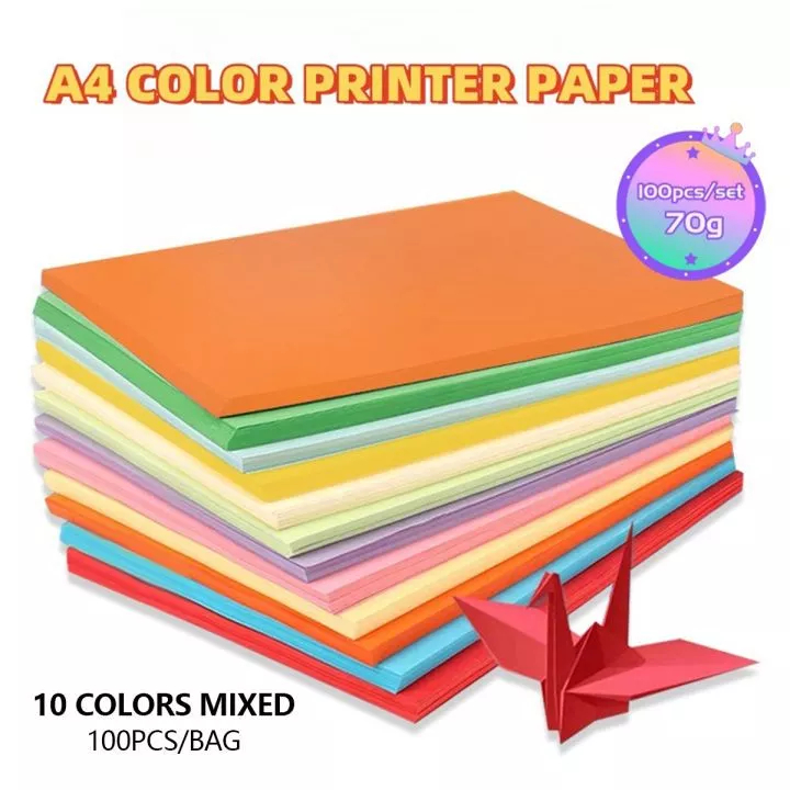A4 Mix Colored paper100 sheets 10 colors mix (210X297mm) Assorted color ...