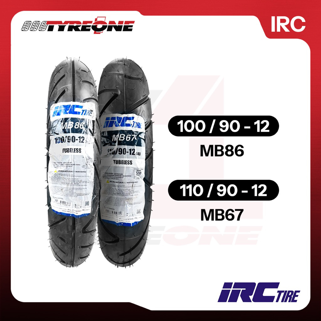 IRC MB67 MB86 Tubeless TL Motorcycle Tires 100/90-12 110/90 | Shopee ...