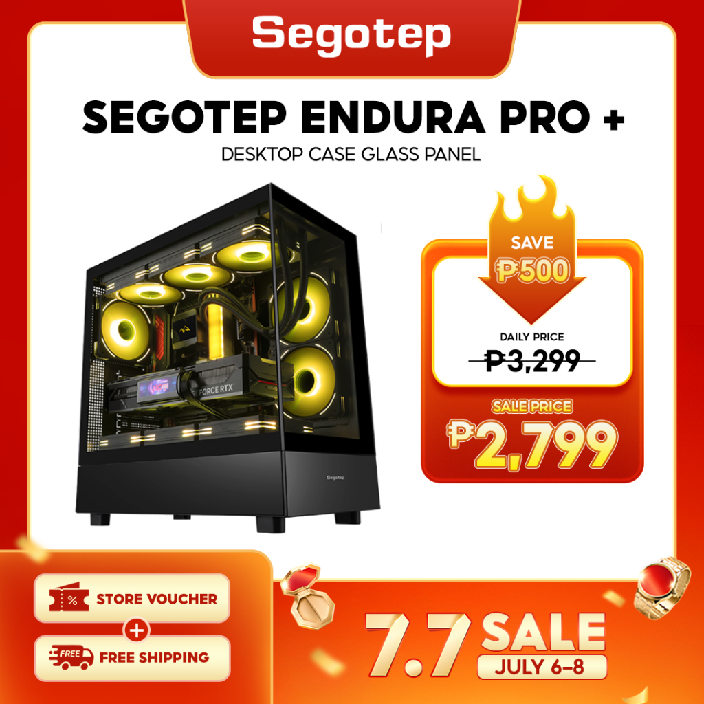 Segotep Endura Pro+ PC Case (E-ATX / ATX / M-ATX / ITX Supported) (Fans ...