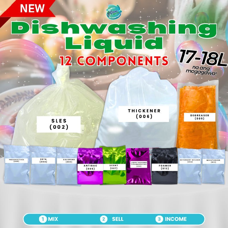 PREMIUM Dishwashing Liquid Kit / 12 COMPONENTS / 17-18 liters yield ...