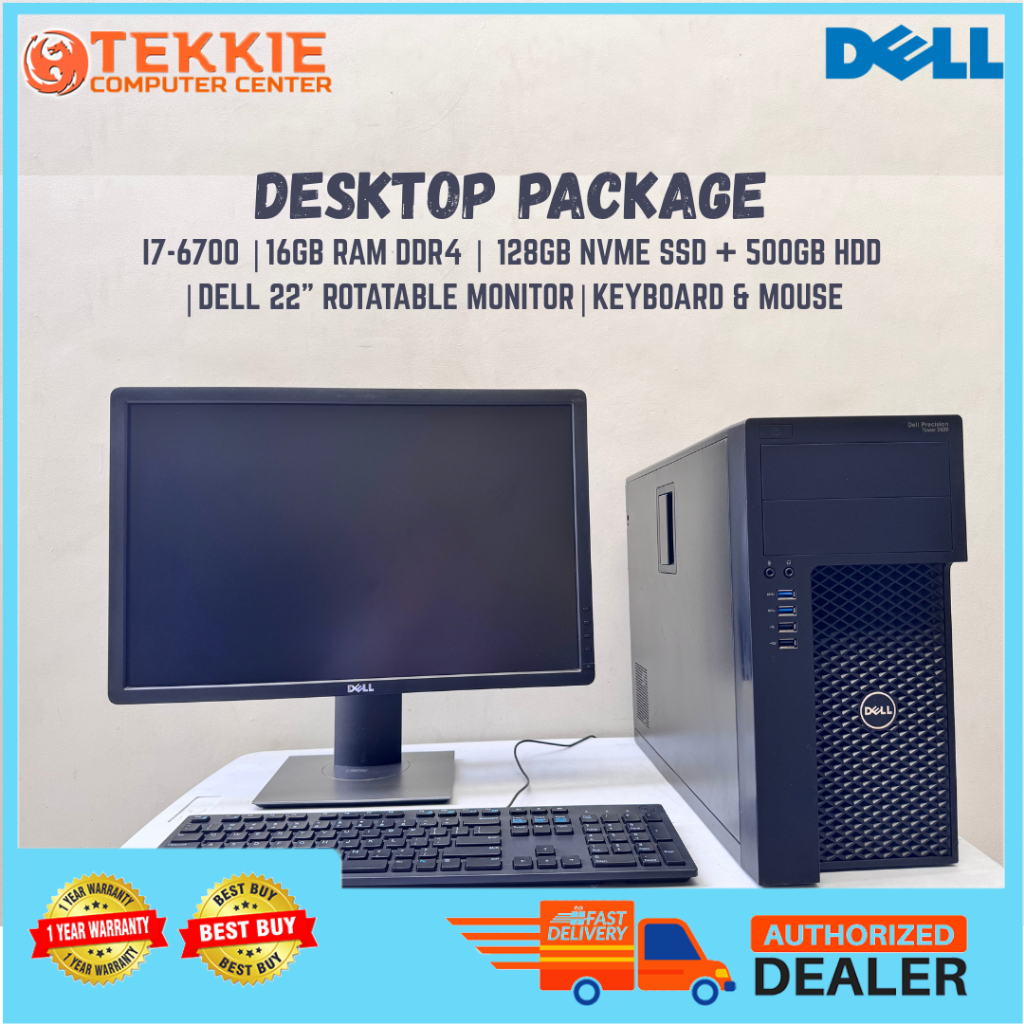 DESKTOP PACKAGE I7-6700|16 RAM DDR4|128GB NVME SSD + 500GB HDD DELL ...