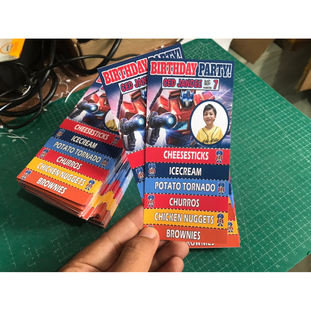 birthday foodstub customized and personalized stub 100pcs | Shopee ...