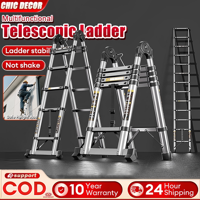 Telescopic Ladder Stainless Steel Heavy Duty Multifunctional Portable ...