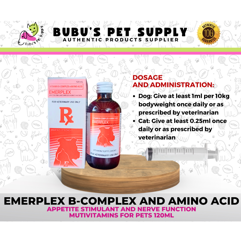 EMERPLEX B-COMPLEX AND NERVE FUNCTION SYRUP FOR PETS APPETITE STIMULANT ...