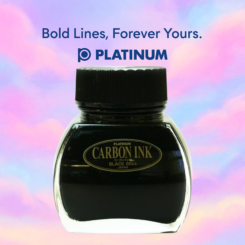Platinum Carbon Ink for Fountain Pens – Black Pigment-Based Waterproof ...