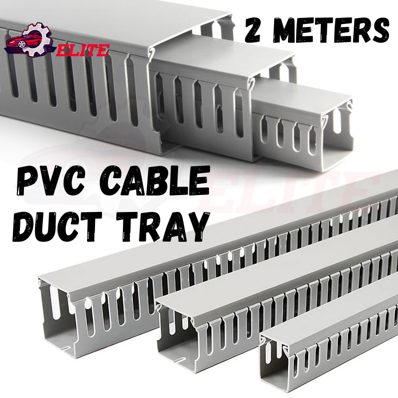 (10pcs) 2M PVC Cable Tray PVC Cable Duct Tray Slotted Cable Raceway ...