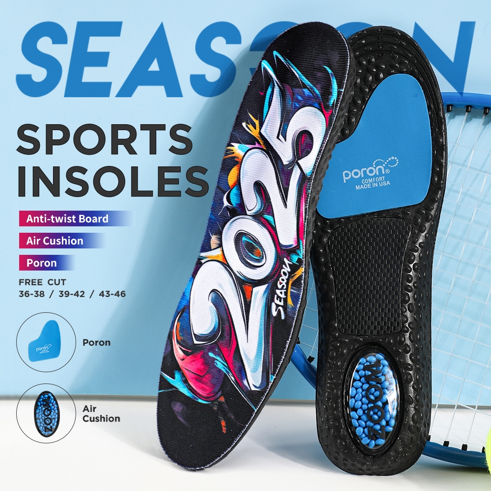 Air Cushion Elastic Insoles Shock Absorption cushioning Running Sport Shoes  Pad for Men Women 1pair