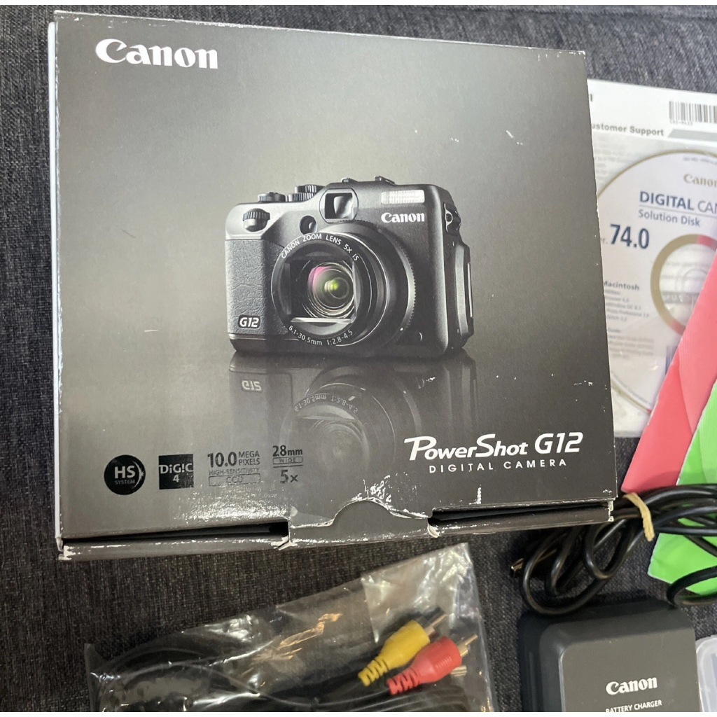 Canon PowerShot G12 Digital Camera 10 MP 5x Optical Zoom 28mm Wide ...