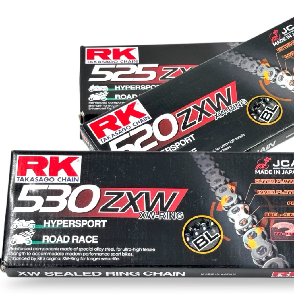 RK RACING CHAIN BLACK SCALE ORING TYPE SERIES 428 XRE | 520 525 530 ZXW ...