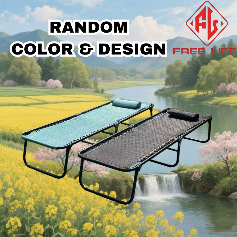 Huilife_ Foldable Bed Folding Bed Portable Outdoor Bed with Pillow ...