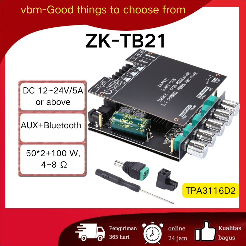 ZK-TB21 Mini amplifier with bluetooth 5.0 Subwoofer amplifier board 2.1 ...