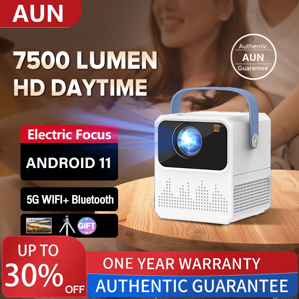 【Light upgrade】smart 7500 Lumen 1080P hd Portable Mini Projector for phone  and laptop With screen