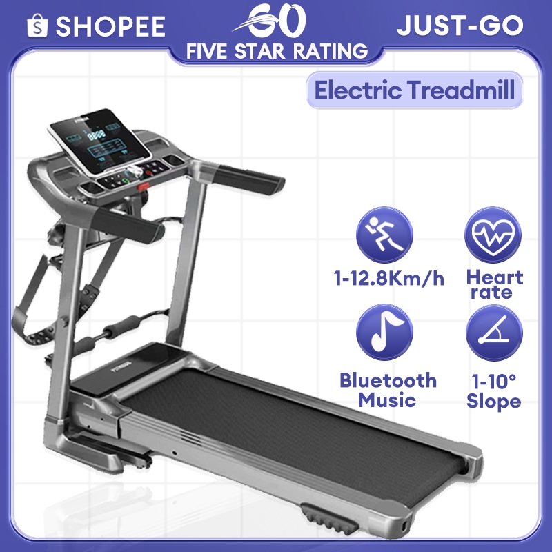 Heavy Duty Treadmill Incline Adjustable Slope 1-13Km/H with Led Screen and  Massager Bluetooth Music
