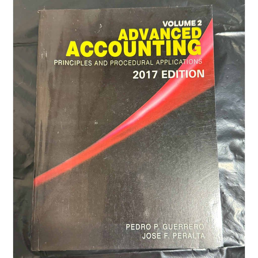 2017 Edition Advanced Accounting Volume 2 by Pedro Guerrero and Jose ...