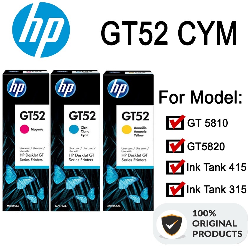 HP GT-52 Original Color ink Bottles | Shopee Philippines