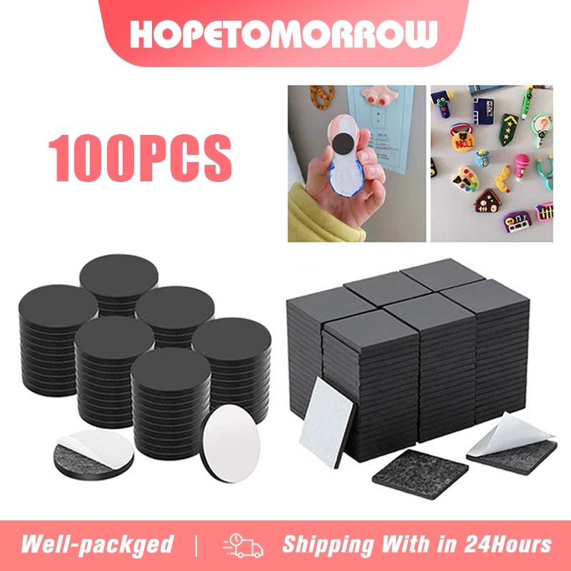 100pcs Sticky Magnets 20mm Magnetic Squares/Magnetic Dots with Adhesive ...
