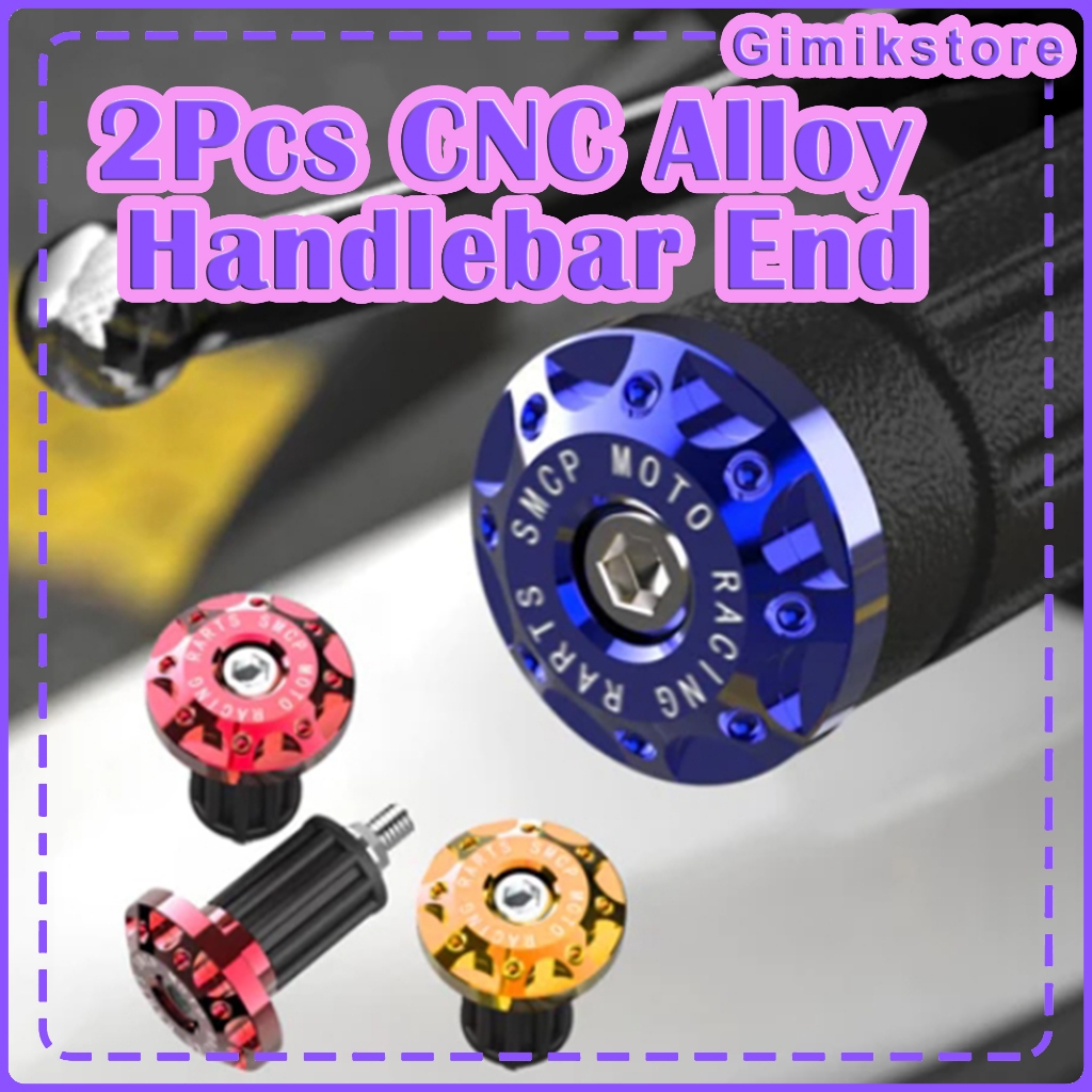 2Pcs CNC Alloy Handlebar End 16-18mm Universal Motorcycle Grip Plug ...