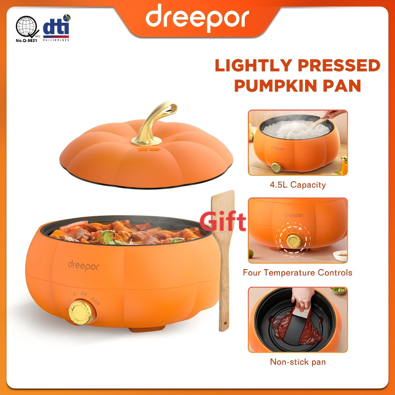 Dreepor 4.5L Multi Electric Pumpkin Shape Cooker Hot pot Rice Cooker ...