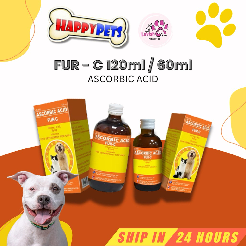 Happy Pets Vitamin C Fur-C / Pet-C Syrup 120ML / 60 ML for Cats and ...