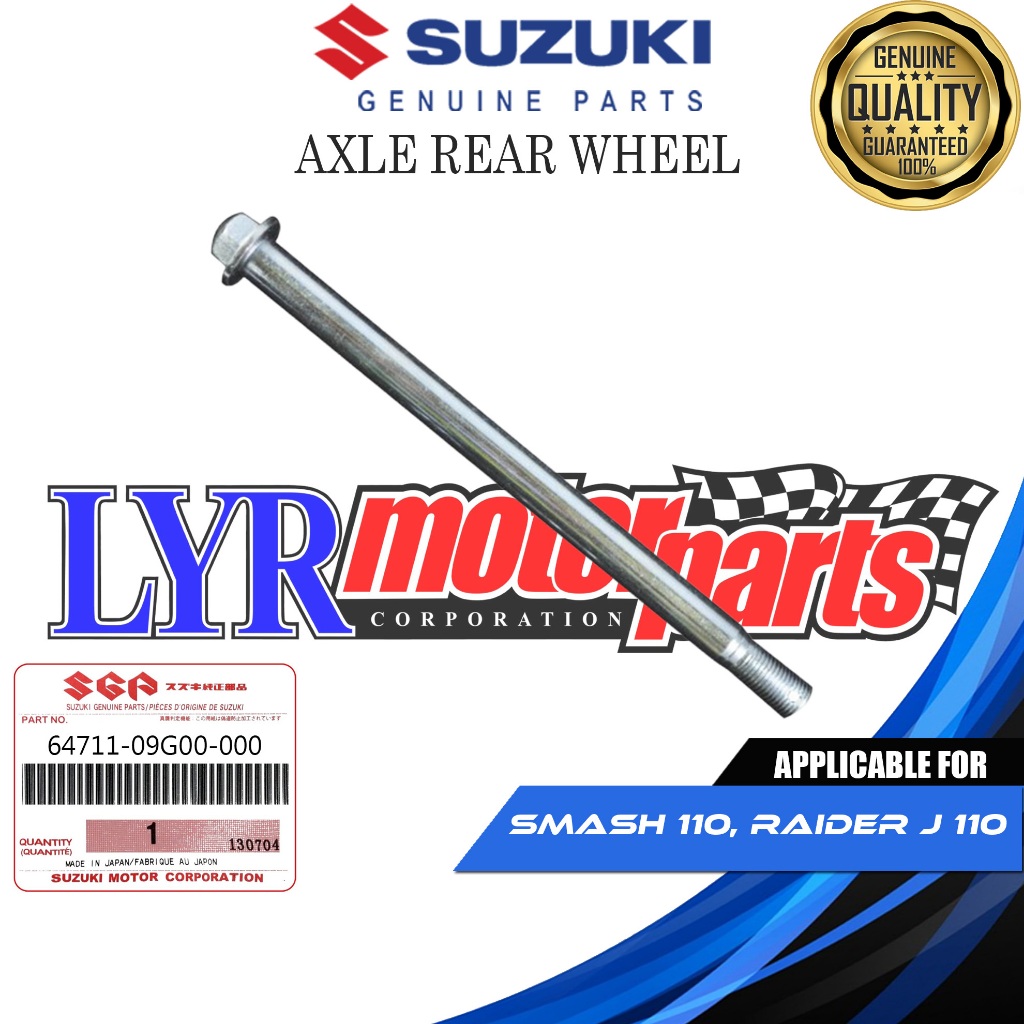 SUZUKI GENUINE AXLE REAR WHEEL FOR SMASH 110 | RAIDER J 110 | RAIDER ...