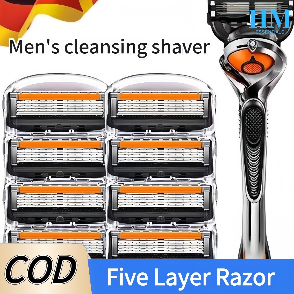 High Quality 5 Layer Manual Razor With 4 Replaceable Blades Universal ...