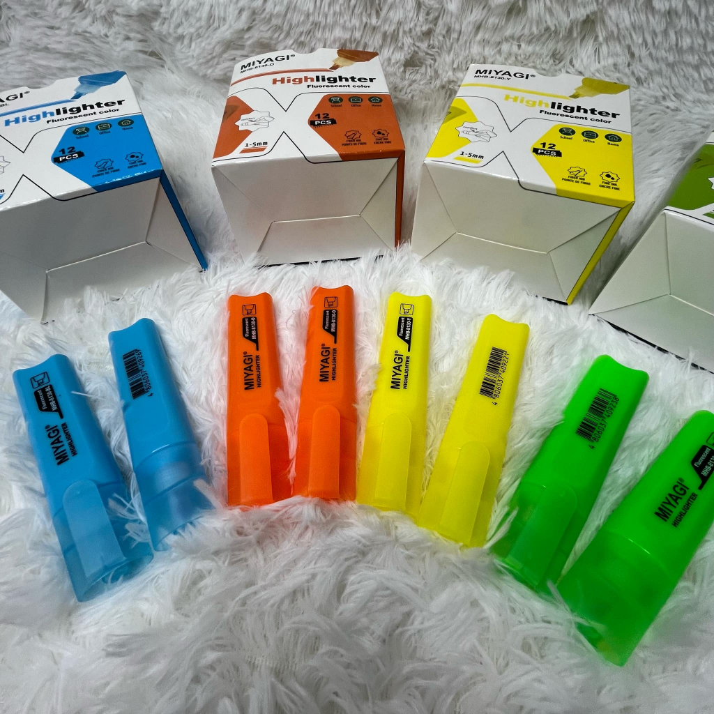 Highlighter Pen Set for School Supplies Stationery 4 color Student Note ...