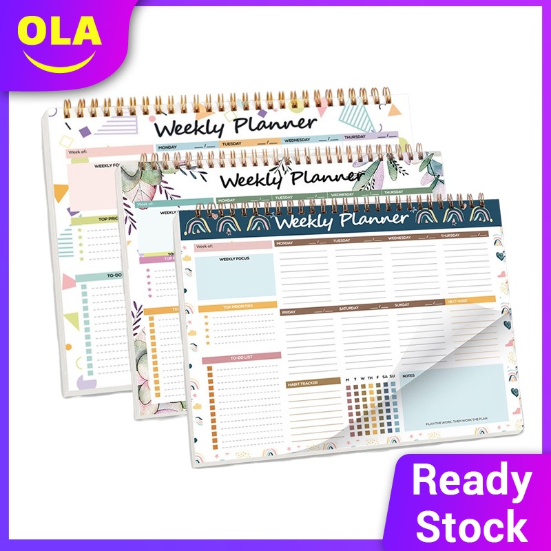 B5 Weekly Todo List Notepad, 52 Sheets Undated Weekly Planner Pad To Do ...