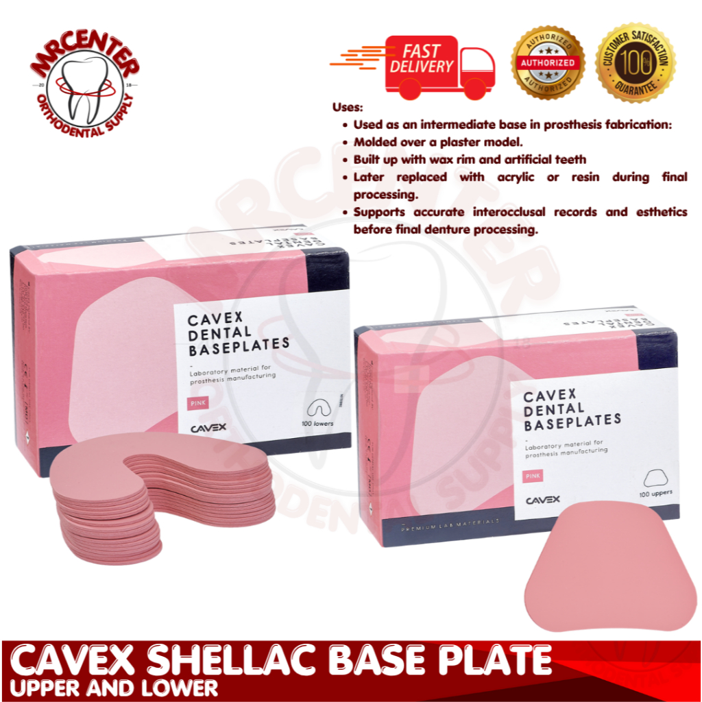 Cavex Shellac Dental Base Plate – Upper & Lower Pair for Accurate ...