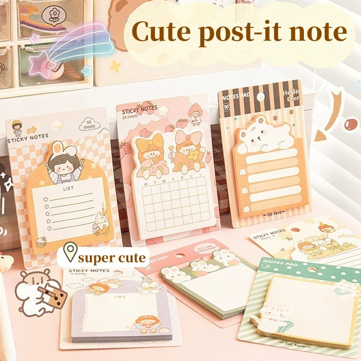 Cartoon shape sticker note creative post-it notes message cute memo ...