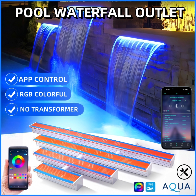 Pool Water Descent Spillway Waterfall Fountain Acrylic Swimming Pool ...