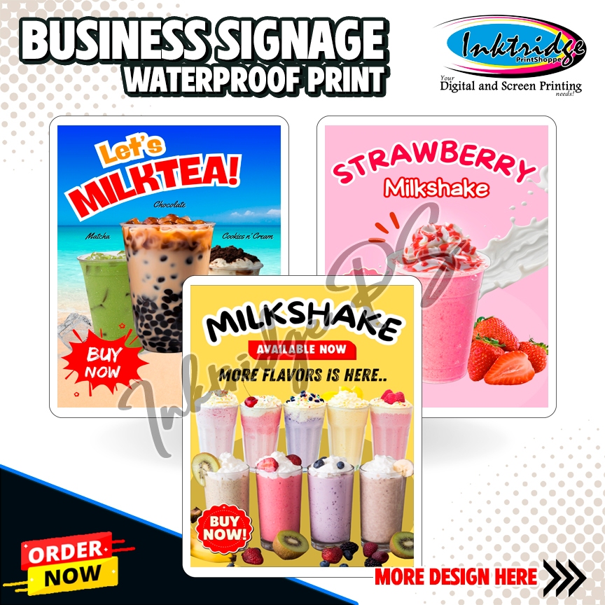 MILKTEA & MILKSHAKE Signage | Laminated or Tarpaulin Signage l ...