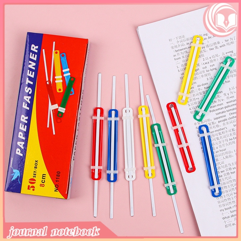 1Box/50pcs 8cm Paper Fasteners clip long Plastic Office 80mm Fasteners ...