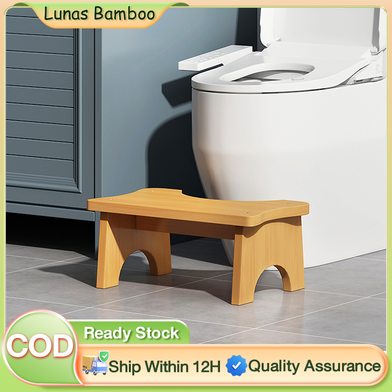 Bamboo Bathroom Toilet Squatting Stool Step On Stool Relieves ...