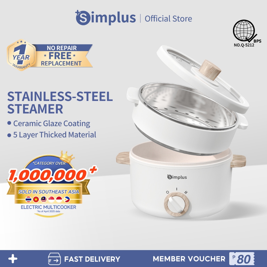 Simplus Rice Cooker Electric Cooker Stainless Steel Steamer Multi ...