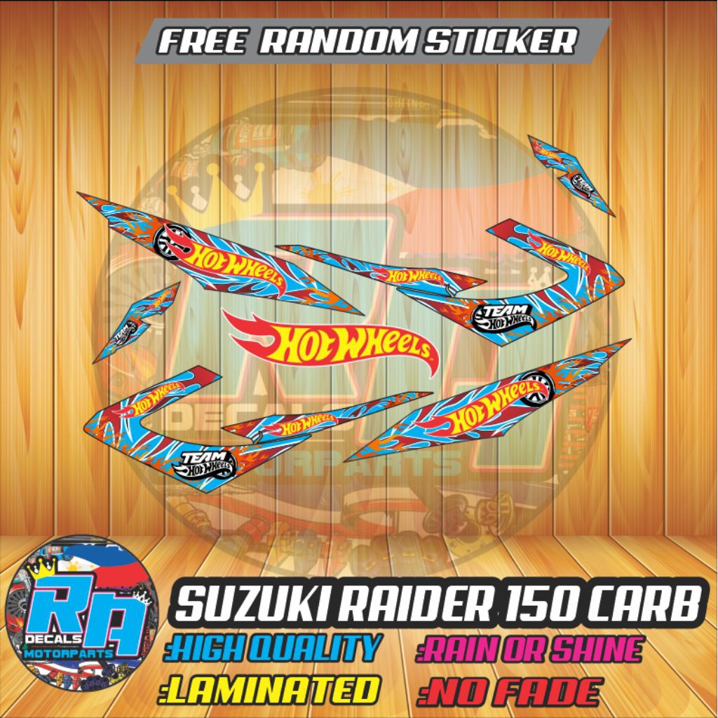 Suzuki Raider 150 Carb Hot Wheels Decals (High Quality Sticker ...