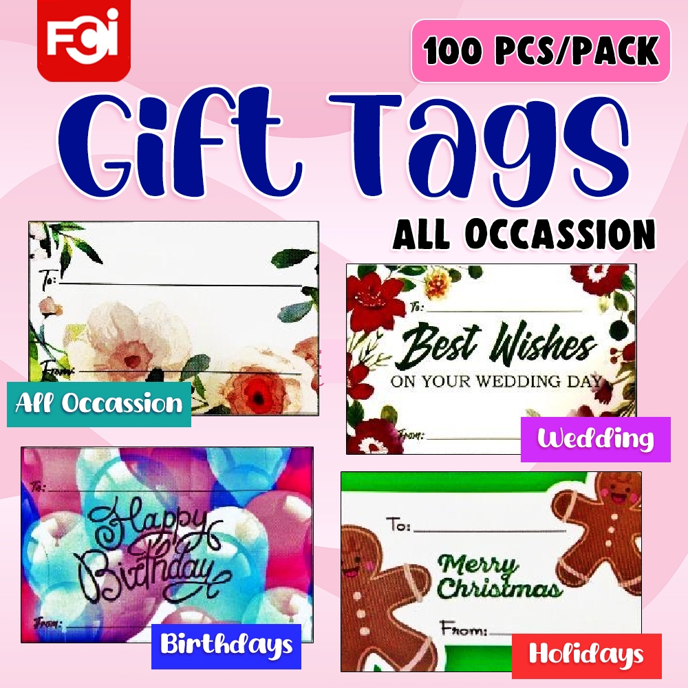 FCI Gift Tags / Gift Cards 100pcs per pack (Random Design) | Shopee ...