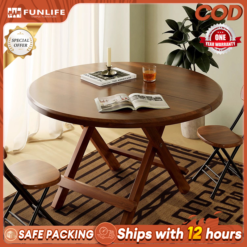 Folding Table Wood Nordic Round Table Negotiation Coffee Table Small ...