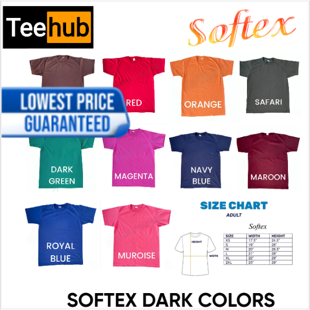 SOFTEX PLAIN T SHIRT FOR MEN AND WOMEN DARK COLORS BROWN RED ORANGE ...