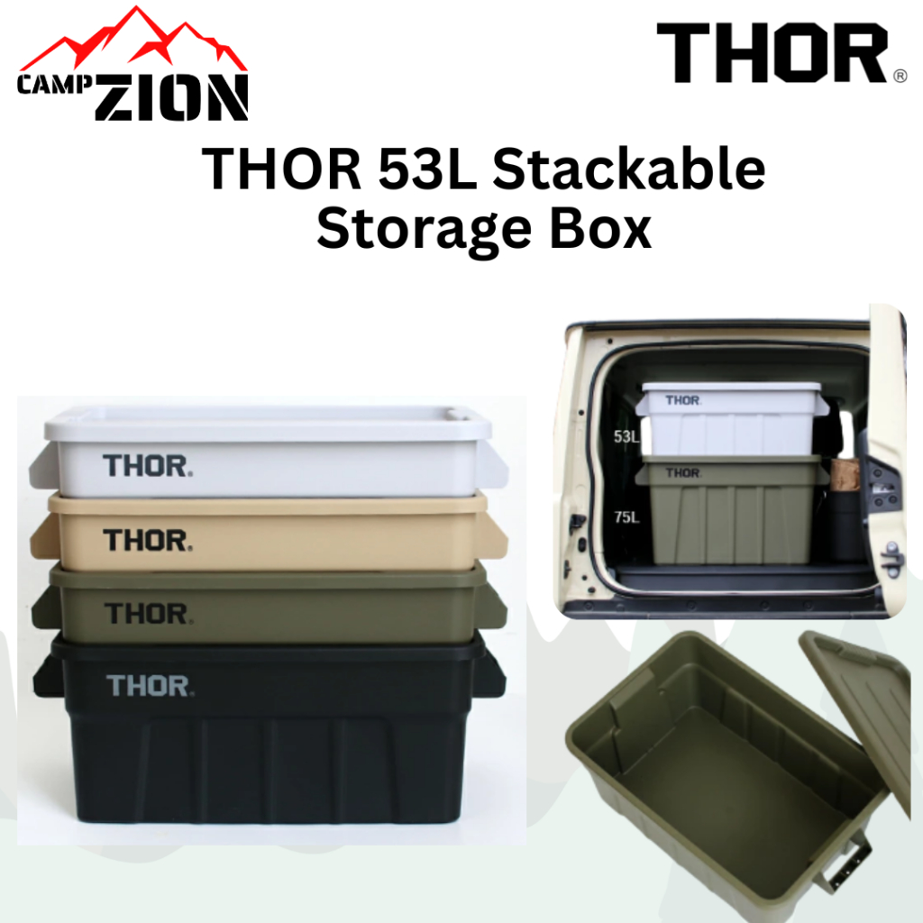 THOR 53 Liter Stackable Storage Box for Camping and Clothes Storing ...