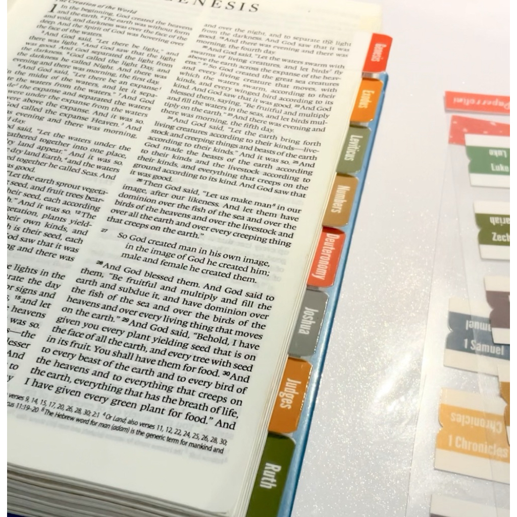 NEW!! Paperrotini Medium Bible tab sticker set Books of the Bible tabs ...