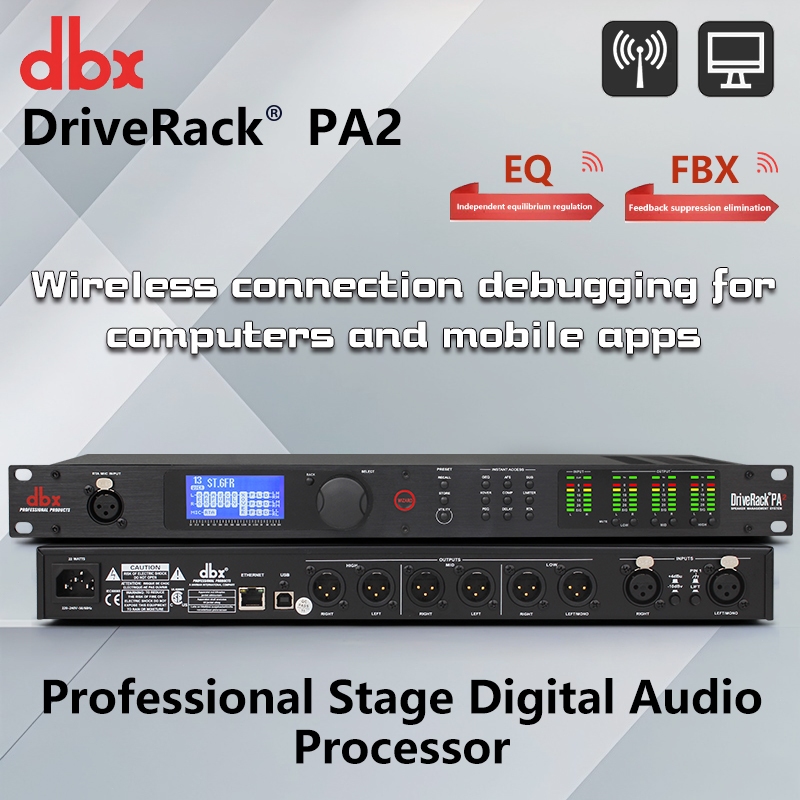 DBX DriveRack PA2 Professional Audio Processor, 2/3 Input 6 Output ...