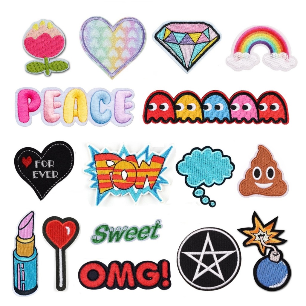 Cute Graffiti Embroidery clothes patch stickers Iron patches clothes ...