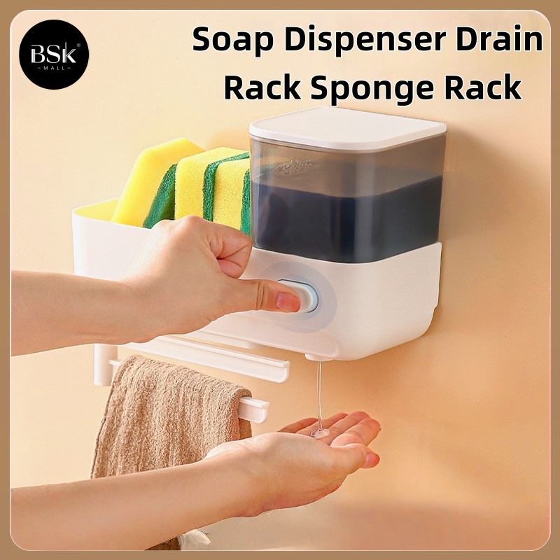 Soap Dispenser Drain Rack Sponge Rack Detergent Press Box Press ...