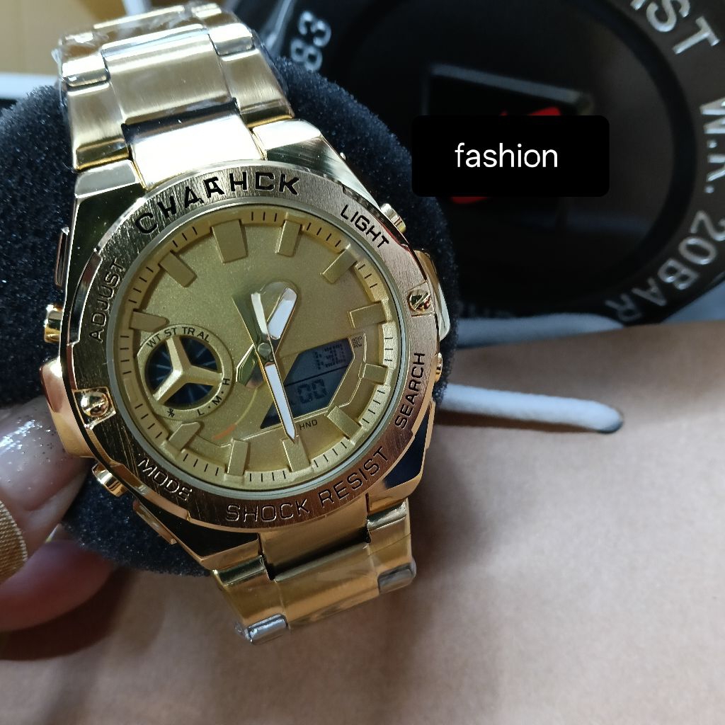 watches for men's stainless steel long digital watch water resistant ...
