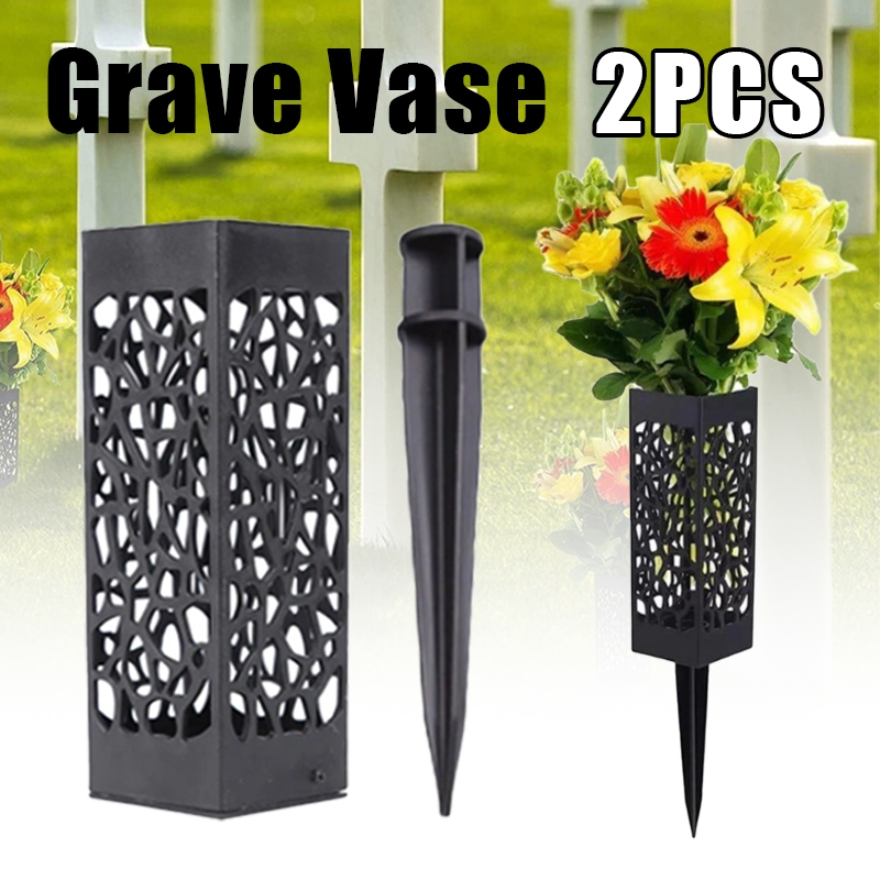 Grave Vase Memorial Cemetery Flower Holder for Flower Vase Cemetery ...