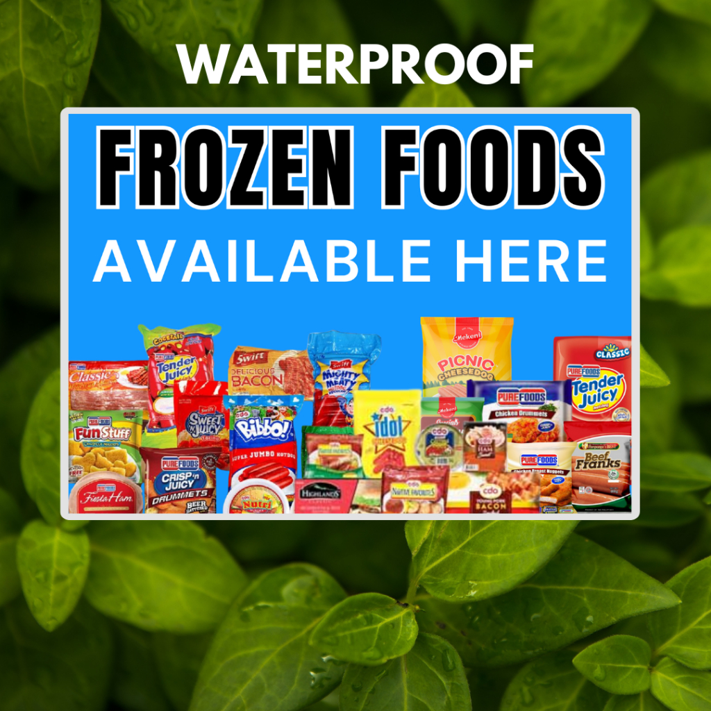 “Frozen Foods Available Here” laminated sign | Shopee Philippines