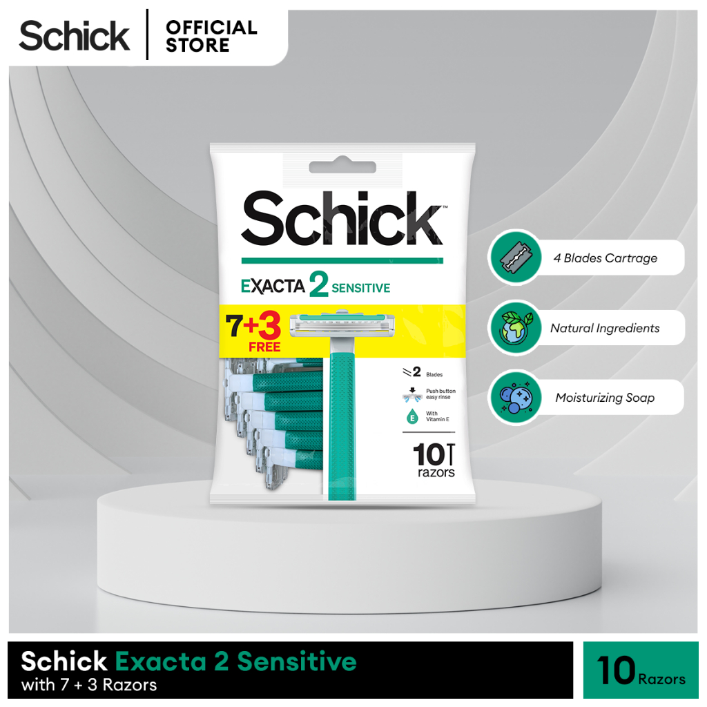Schick Disposable Exacta 2 Sensitive with 7+3 Free Razors | Shopee ...