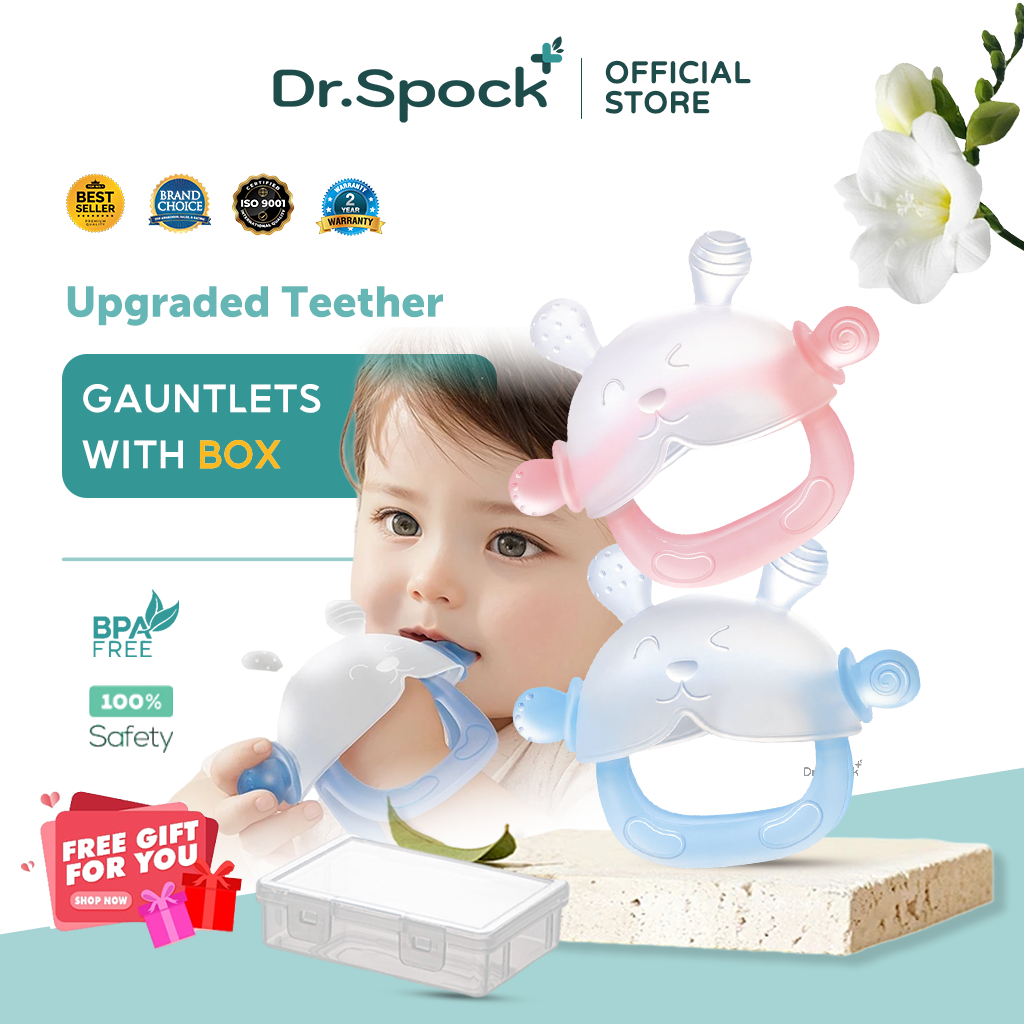 Dr.Spock Baby Teether Rabbit Teething Toys for Newborn Baby Nursing ...