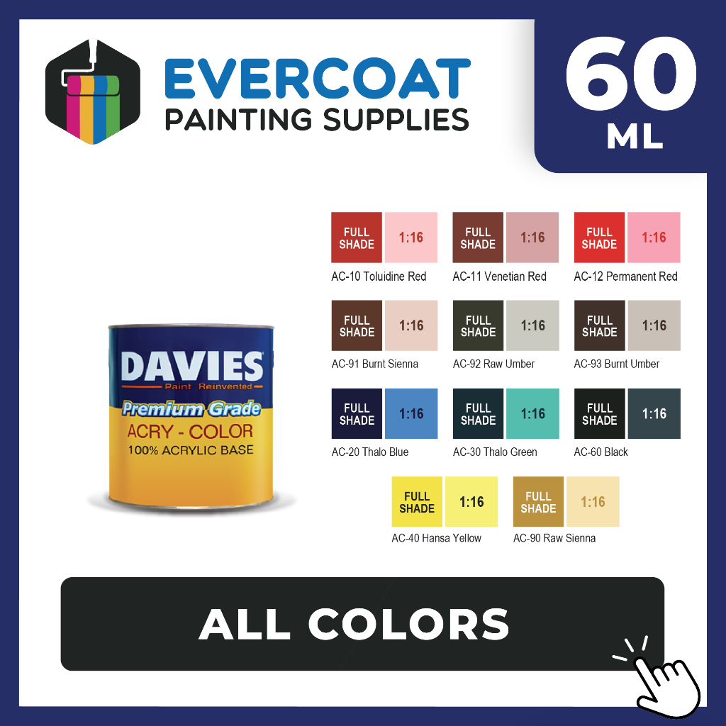 Davies Paints Acry-Color 60-ML | Shopee Philippines